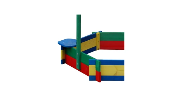 Dřevěné barevné pískoviště šestihranné se stříškou