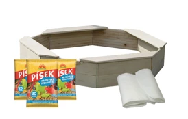 Dřevěné pískoviště osmihranné - kompletní set