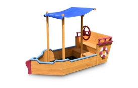 Dřevěné pískoviště - tvar loď