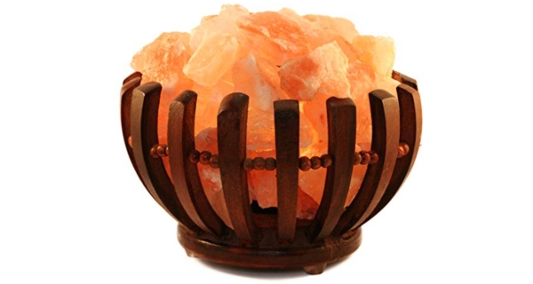 Elektrická dřevěná miska se solnými krystaly 2-3 kg - kulatá