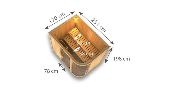 Finská sauna Karibu - Parima 4 - kompletní set