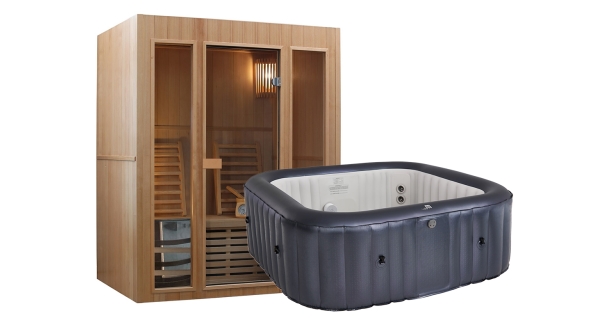 Finská sauna Marimex SISU L + Vířivý bazén MSPA Otium M-OT061