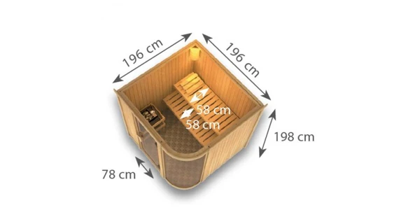 Finská sauna Parima 3 v setu - Karibu
