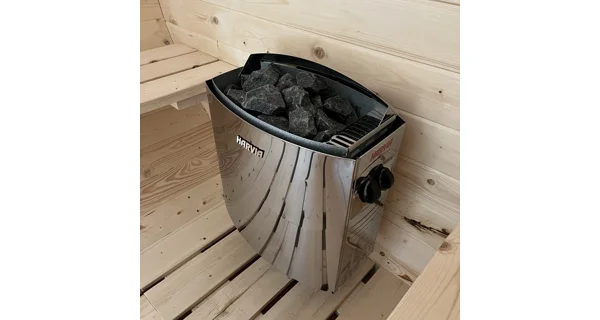 Finská sudová sauna 2,4 m s teráskou a elektrickými kamny