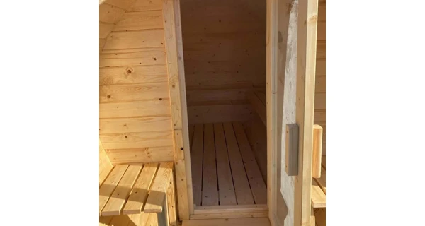 Finská sudová sauna 2,4 m s teráskou a elektrickými kamny