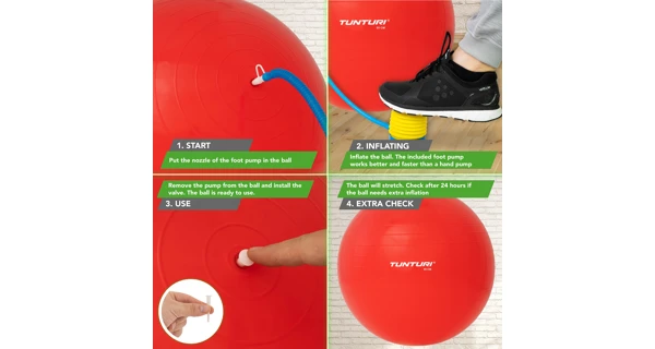 Gymnastický míč TUNTURI 55 cm, červený