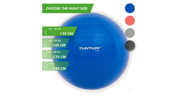 Gymnastický míč TUNTURI 65 cm, modrý