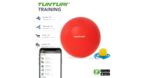 Gymnastický míč TUNTURI 90 cm, červený