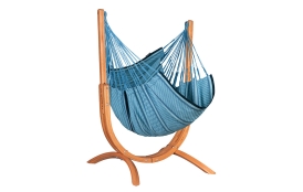 Houpací sedačka se stojanem La Siesta Udine Organic, blue zebra