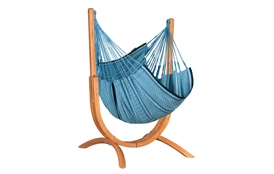 Houpací sedačka se stojanem La Siesta Udine Organic, blue zebra