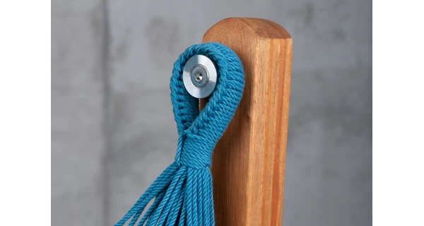 Houpací sedačka se stojanem La Siesta Udine Organic, blue zebra