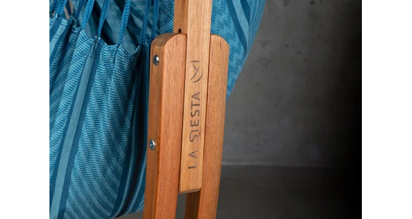 Houpací sedačka se stojanem La Siesta Udine Organic, blue zebra