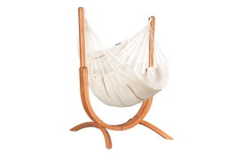 Houpací sedačka se stojanem La Siesta Udine Organic, latte