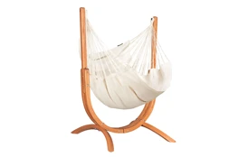 Houpací sedačka se stojanem La Siesta Udine Organic, latte