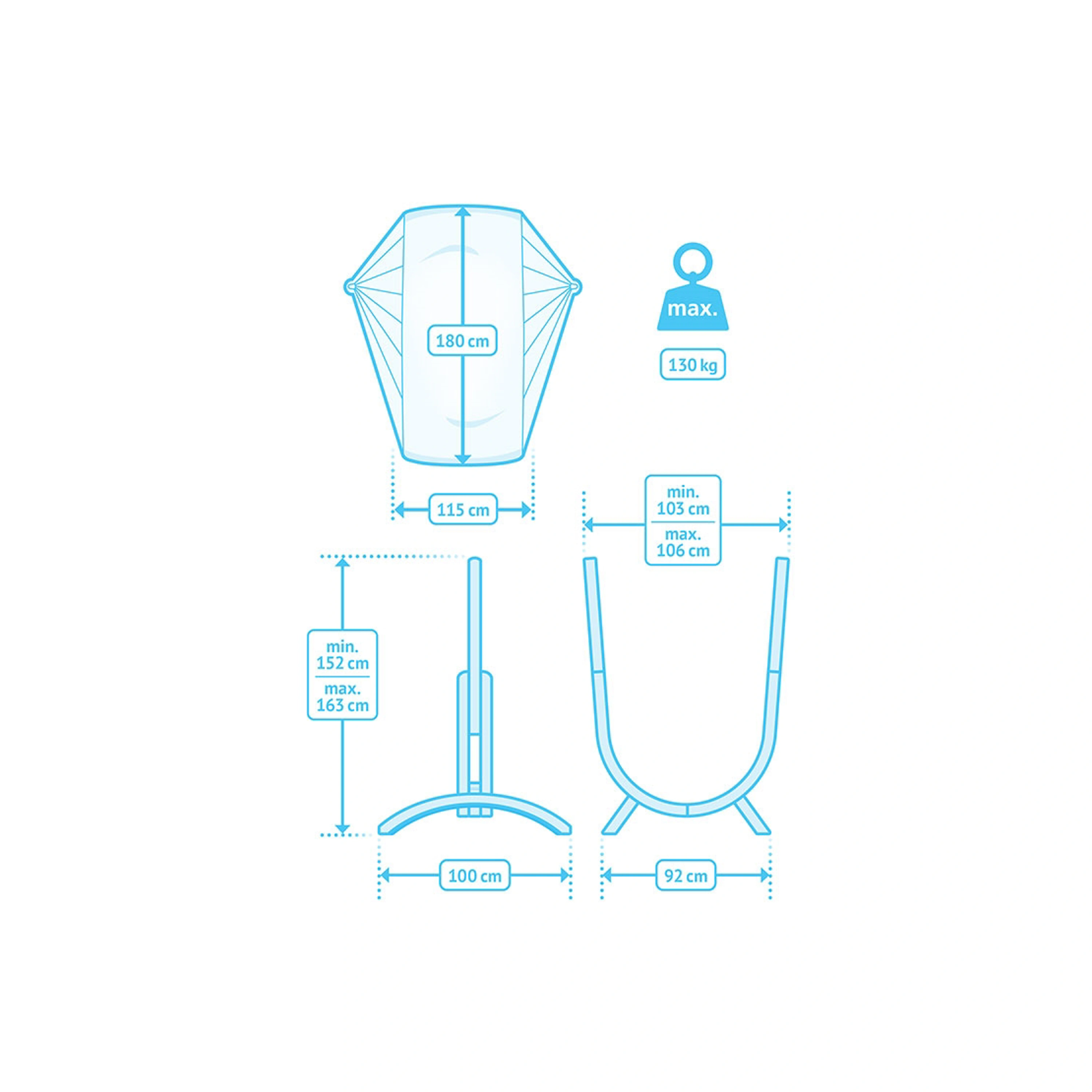 Marimex | Houpací sedačka se stojanem La Siesta Udine Organic, latte | 11640604 Obrázek
