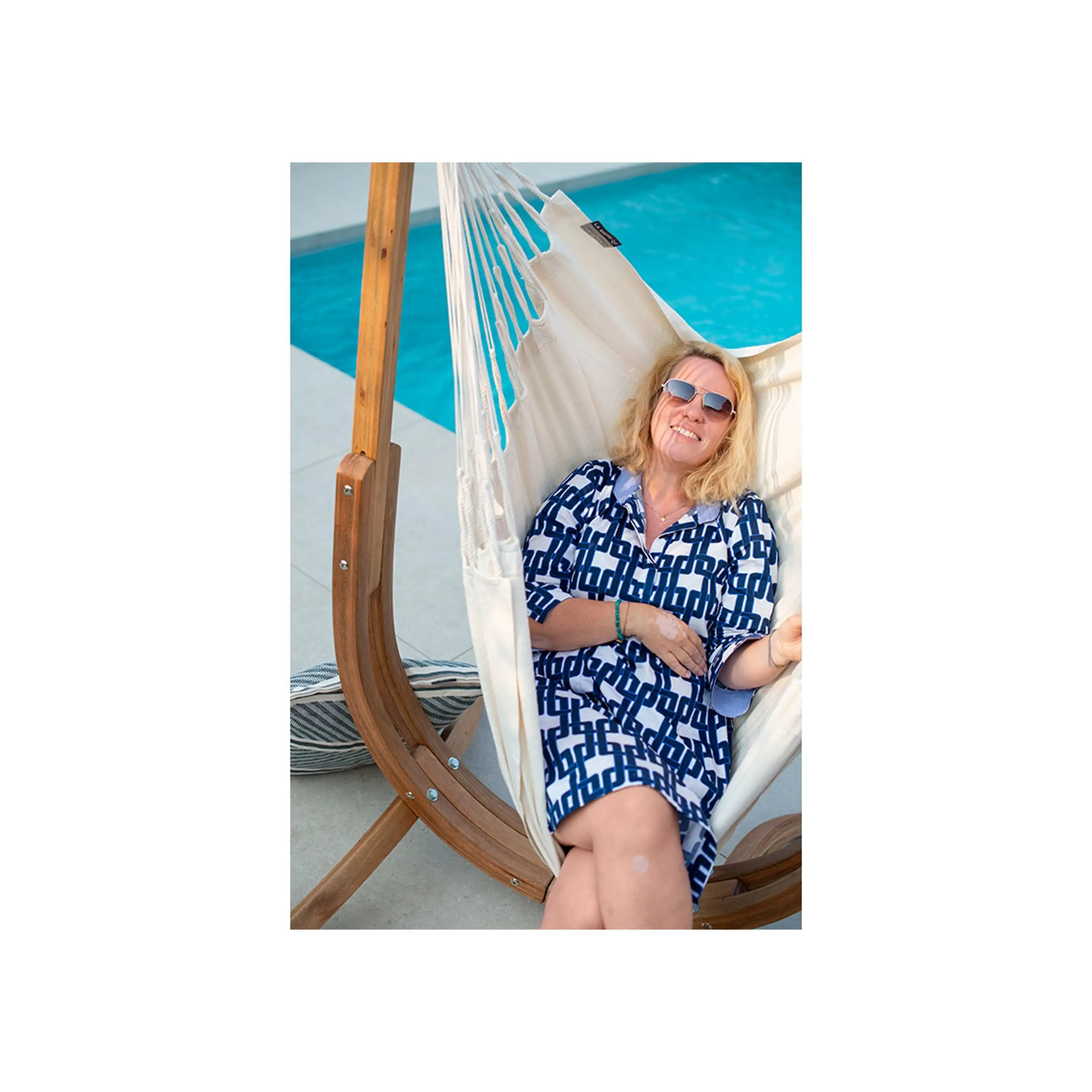 Marimex | Houpací sedačka se stojanem La Siesta Udine Organic, latte | 11640604 Obrázek