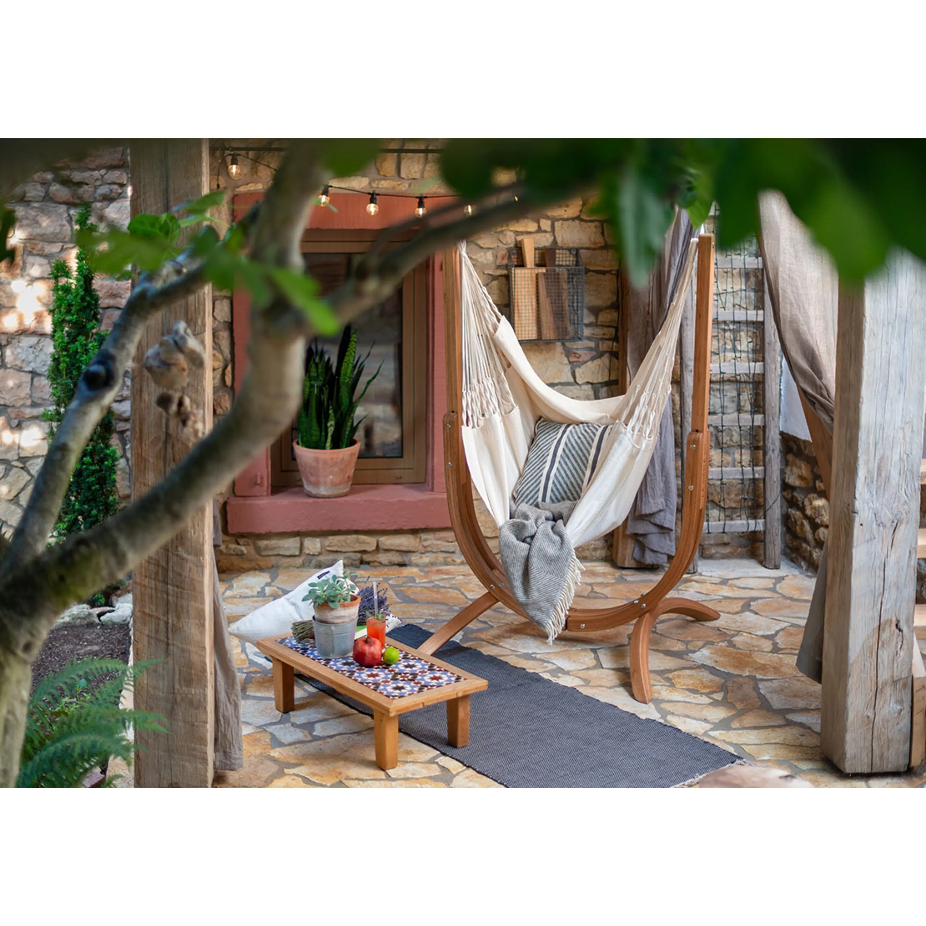 Marimex | Houpací sedačka se stojanem La Siesta Udine Organic, latte | 11640604 Obrázek