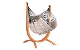 Houpací sedačka se stojanem La Siesta Udine Organic, zebra