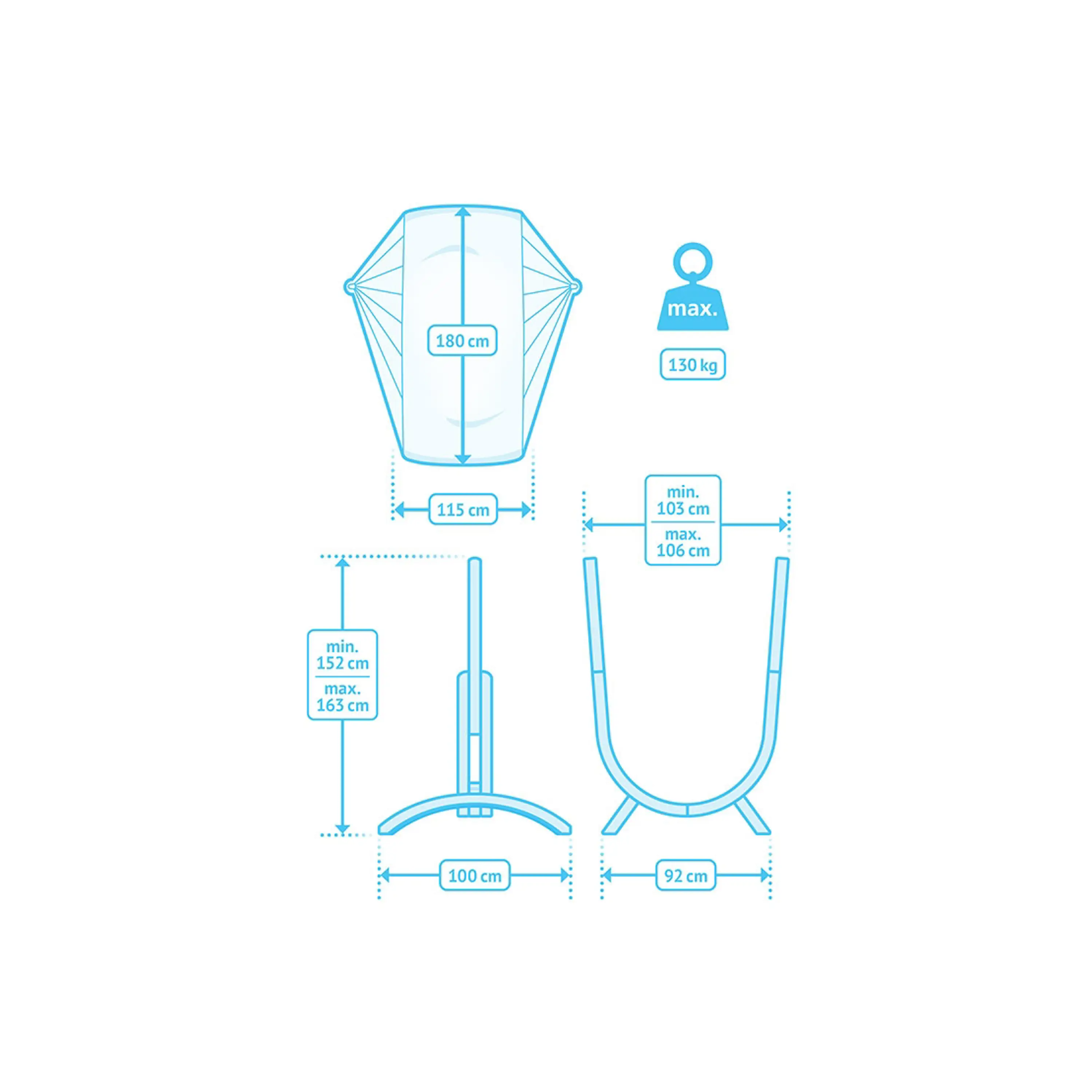 Marimex | Houpací sedačka se stojanem La Siesta Udine Organic, zebra | 11640603 Obrázek
