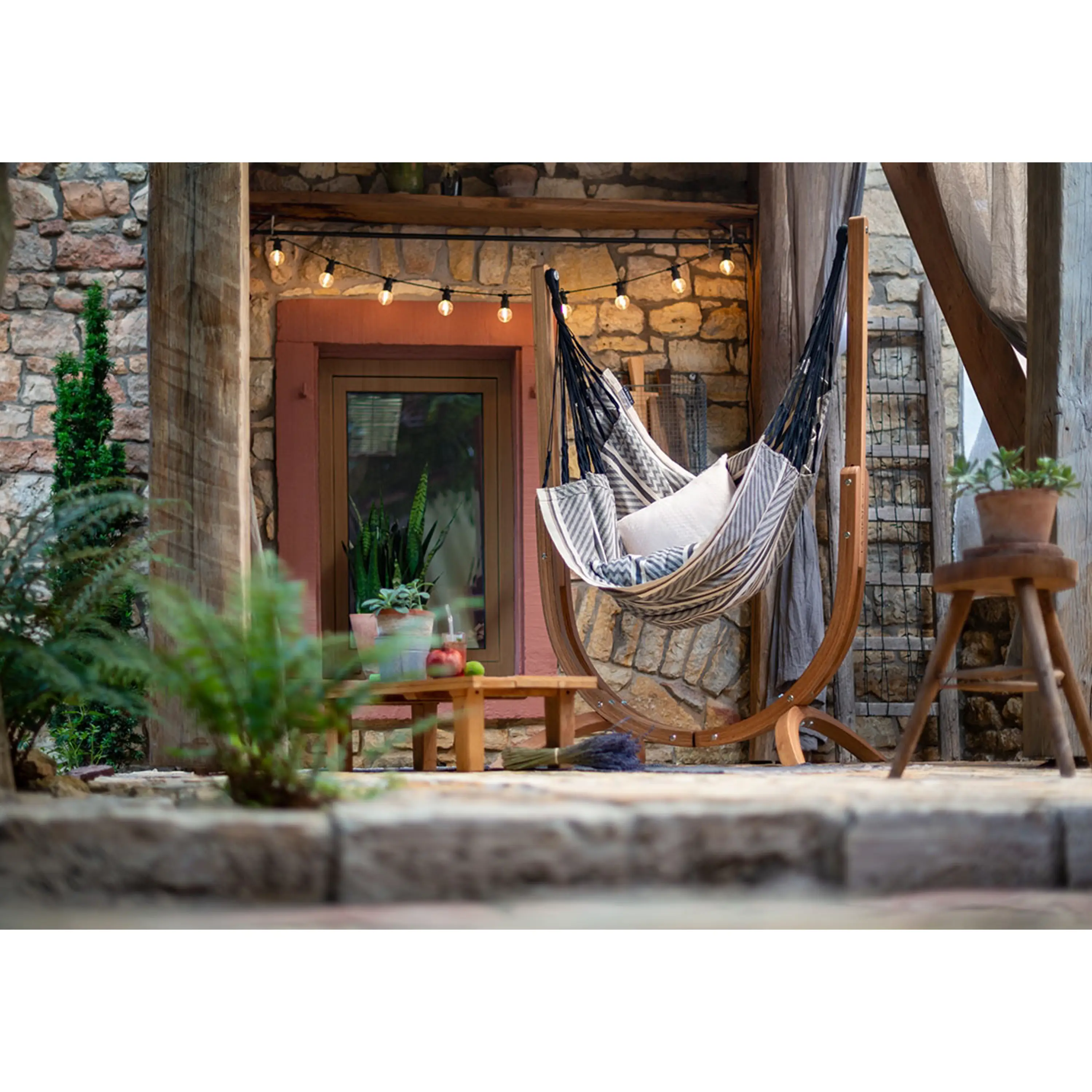 Marimex | Houpací sedačka se stojanem La Siesta Udine Organic, zebra | 11640603 Obrázek