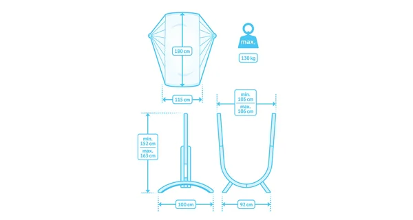 Houpací sedačka se stojanem La Siesta Udine Outdoor, almond