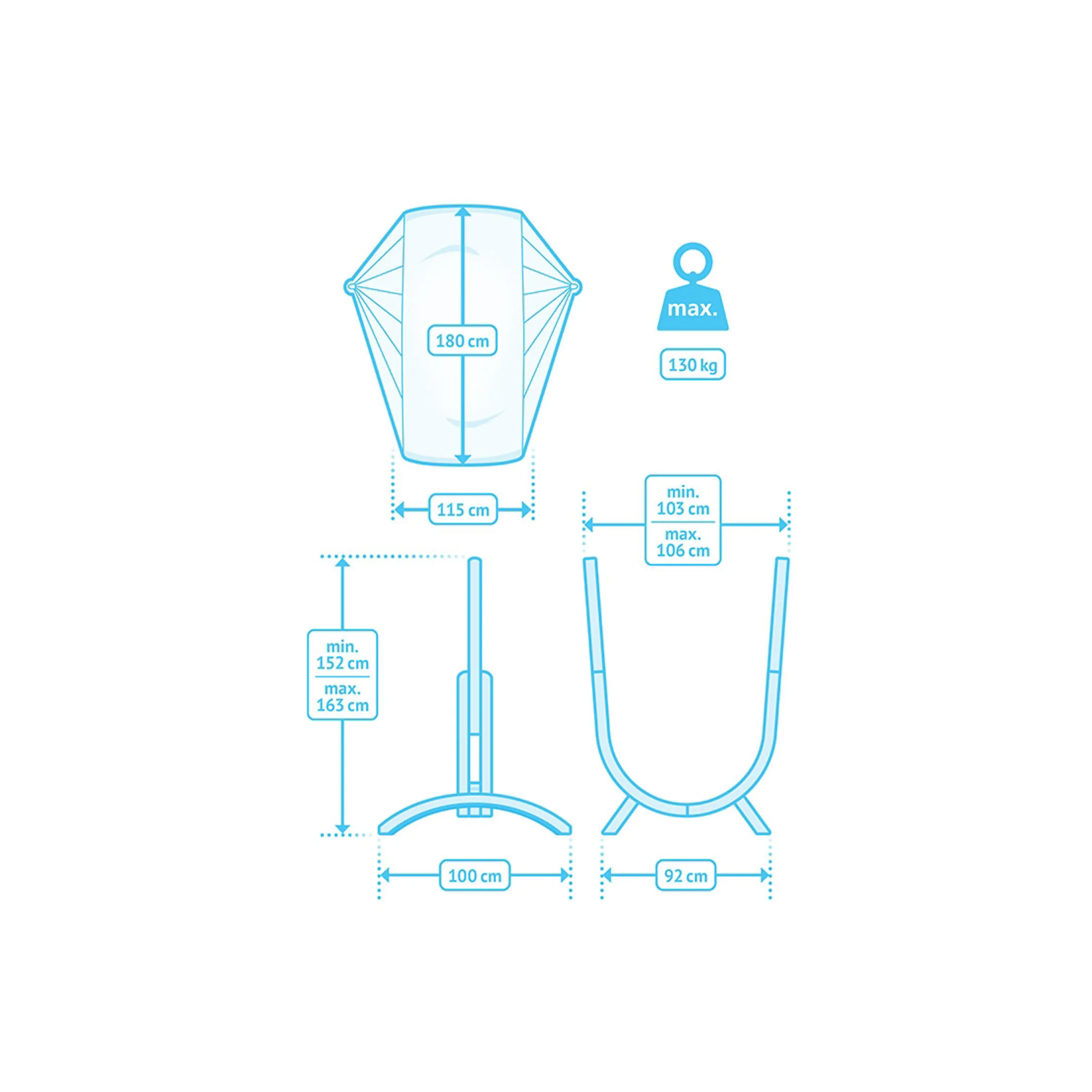 Marimex | Houpací sedačka se stojanem La Siesta Udine Outdoor, almond | 11640606 Obrázek