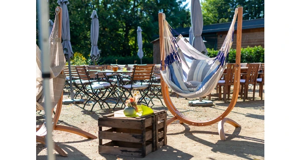 Houpací sedačka se stojanem La Siesta Udine Outdoor, sea salt