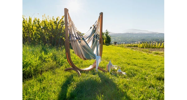 Houpací sedačka se stojanem La Siesta Udine Outdoor, sea salt