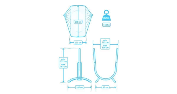 Houpací sedačka se stojanem La Siesta Udine Outdoor, sea salt