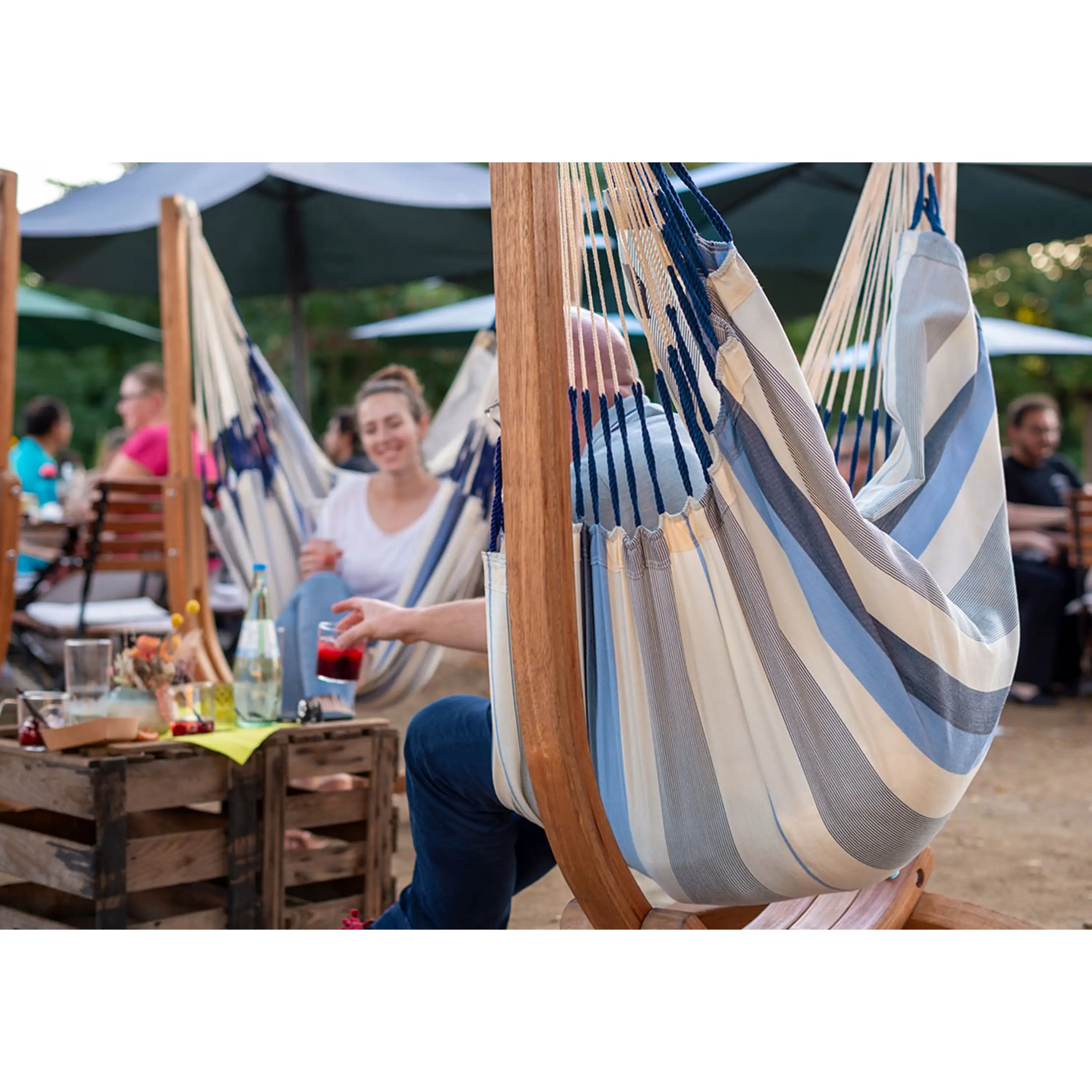 Marimex | Houpací sedačka se stojanem La Siesta Udine Outdoor, sea salt | 11640607 Obrázek