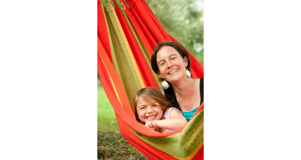 Houpací síť La Siesta Flora Kingsize, stripes chilli