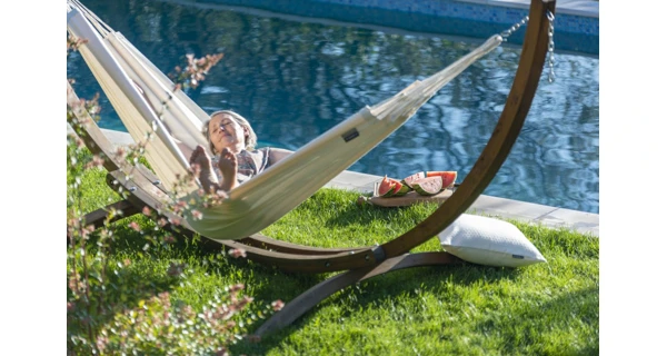 Houpací síť La Siesta Modesta Double, mono latte