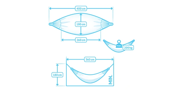 Houpací síť La Siesta Modesta Kingsize, pattern azure