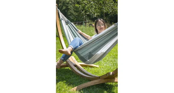 Houpací síť La Siesta Modesta Single, stripes olive