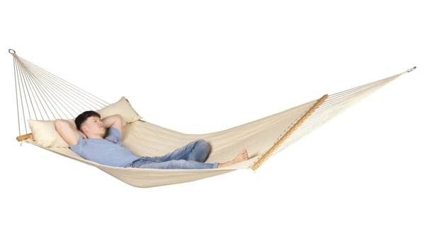 Houpací síť s tyčemi La Siesta Alabama Kingsize, vanilla