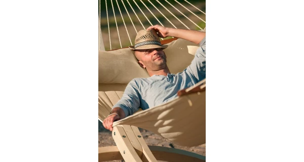 Houpací síť s tyčemi La Siesta Alabama Kingsize, vanilla