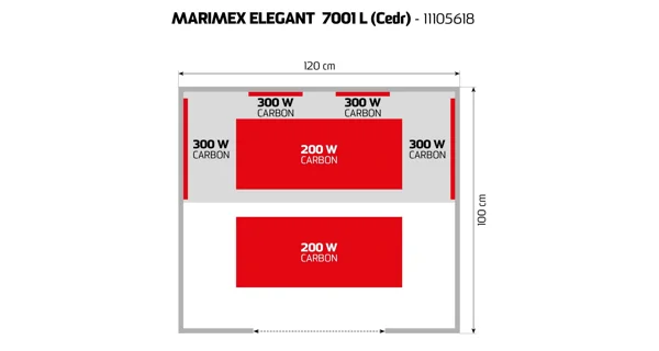 Infrasauna Marimex ELEGANT 7001 L - cedr