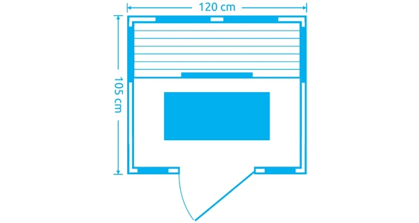 Rozměry infrasauny - bez přesahu střešního dílu