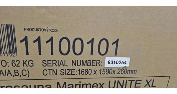 Kombinovaná sauna Marimex UNITE XL + saunová kamna (Bazar, S/N 8310264)