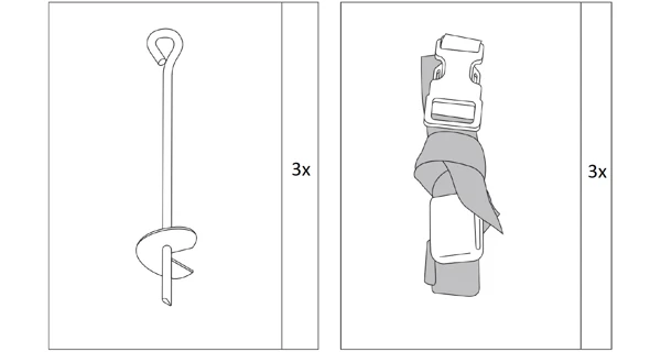 Kotvicí sada pro trampolíny, 6 ks