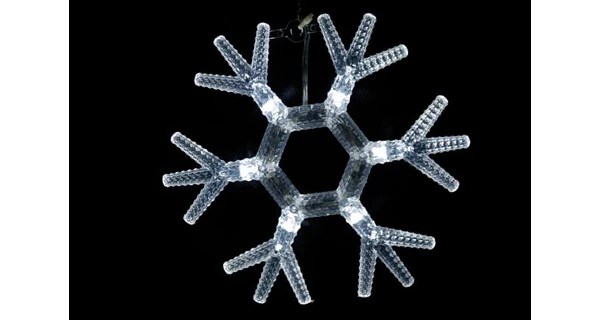 LED dekorace na okno - 3 ks - vločka, hvězdy