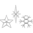 LED dekorace na okno - 3 ks - vločka, hvězdy