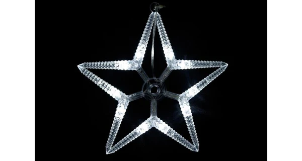 LED dekorace na okno - 3 ks - vločka, hvězdy