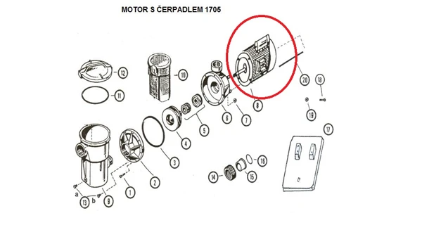 Motor k filtraci SP1705 bez čerpadla