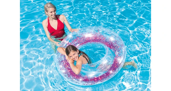 Nafukovací kruh 107 cm - třpytivý růžový