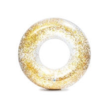 Nafukovací kruh 107 cm - třpytivý zlatý