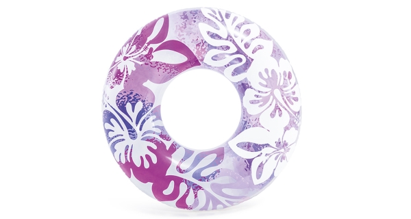 Nafukovací kruh 91 cm - květinové vzory, fialová