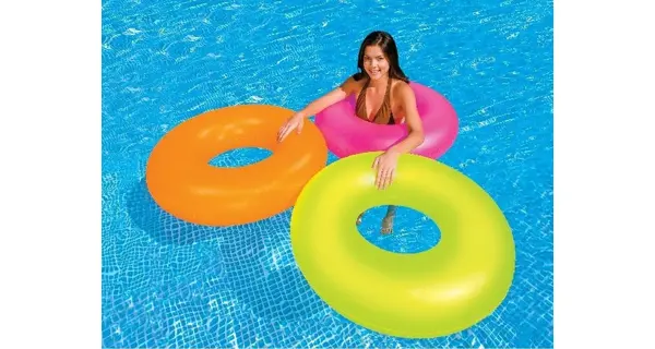 Nafukovací kruh 91 cm - neon