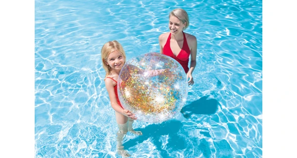 Nafukovací míč 51 cm - třpytivý růžový