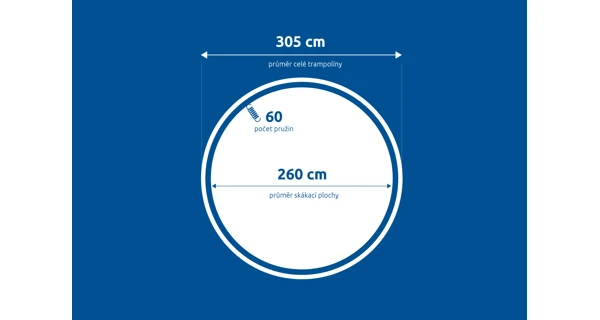 Náhradní skákací plocha pro trampolínu Marimex 305 cm - 60 pružin / průměr 264 cm
